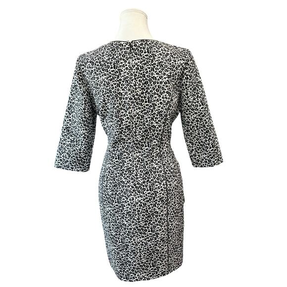REISS Body Con Dress Leopard Print Gray White and Black Women's Size 8 - Picture 2 of 11